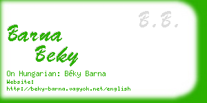 barna beky business card