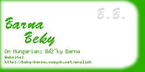 barna beky business card